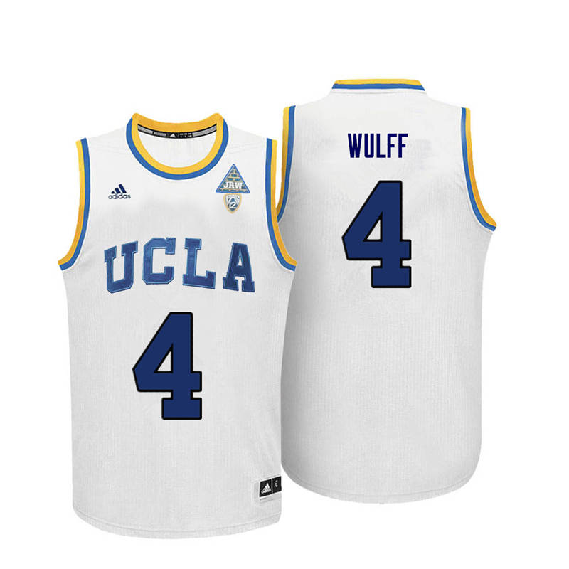 Men UCLA Bruins #4 Isaac Wulff College Basketball Jerseys-White - Click Image to Close